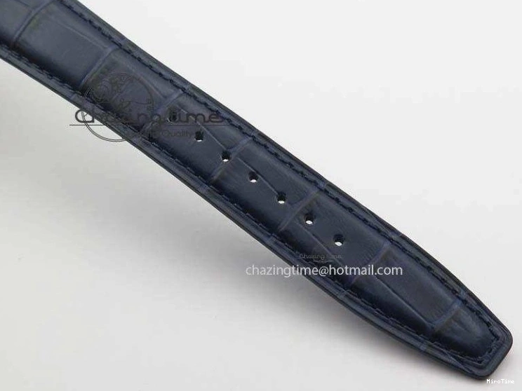 MIROTIME 0409 Pilot Chrono SS IW387809 ZF 1:1 Best Edition Silver Dial Blue Numbers On Blue Leather Strap A Lightweight 7263